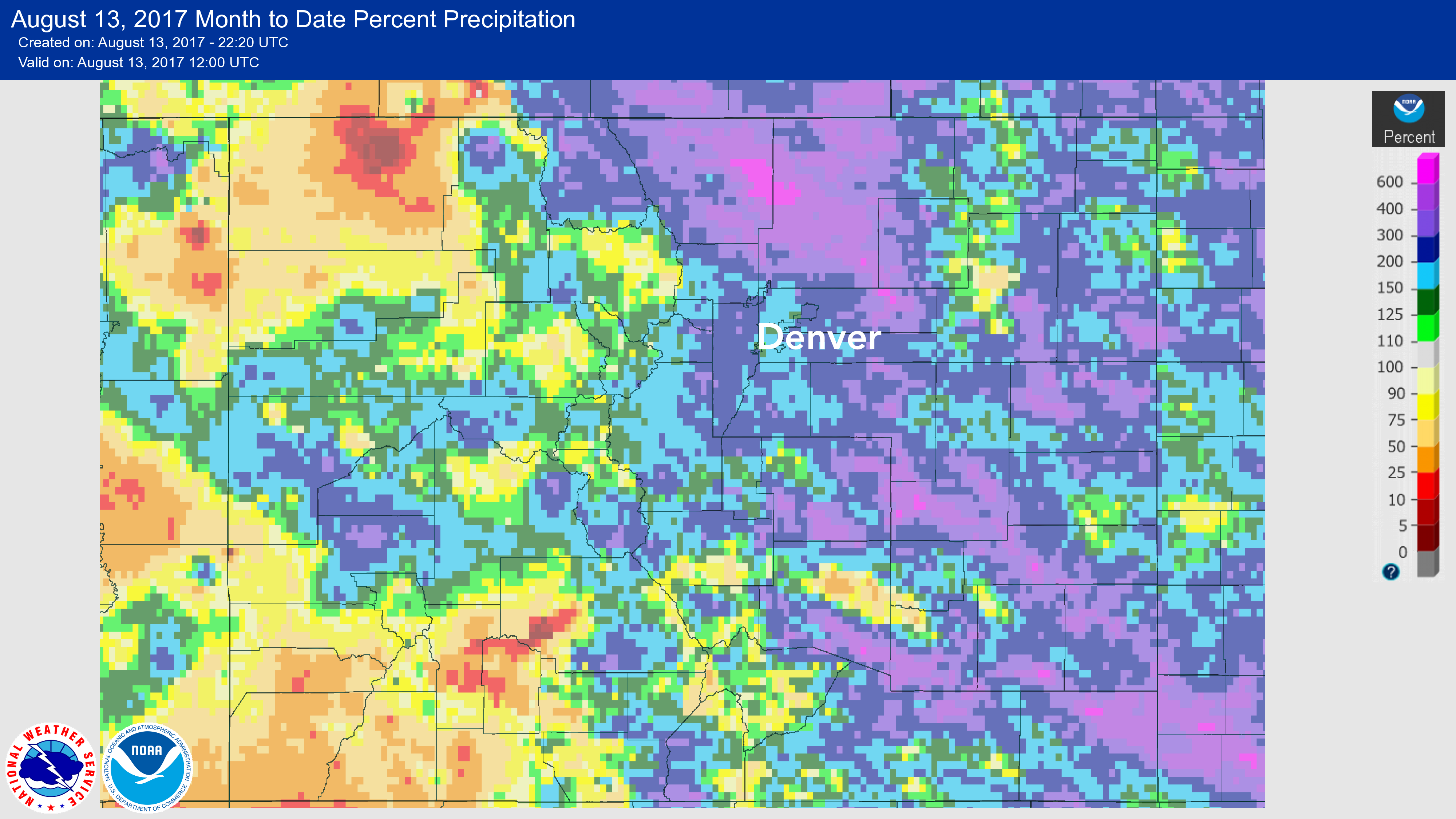 NWS precipitation analysis | Colorado | August, 2017