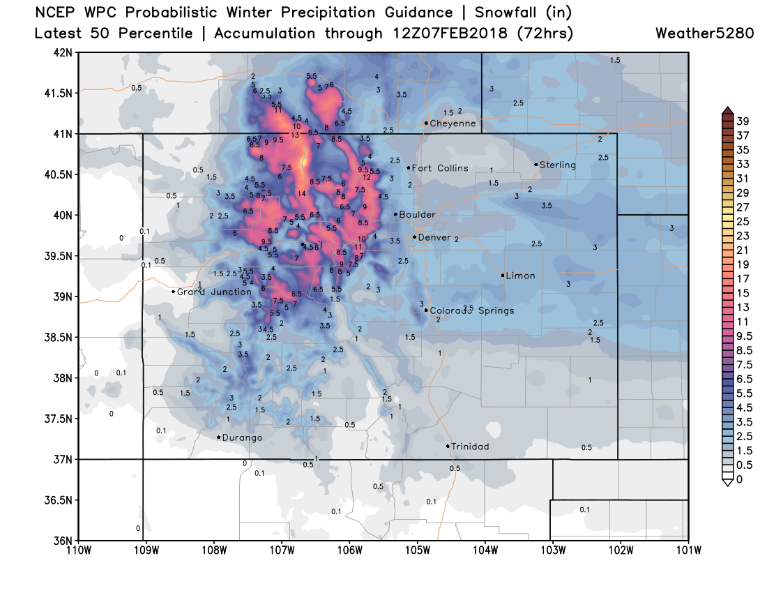 Higher end totals possible Monday/Tuesday