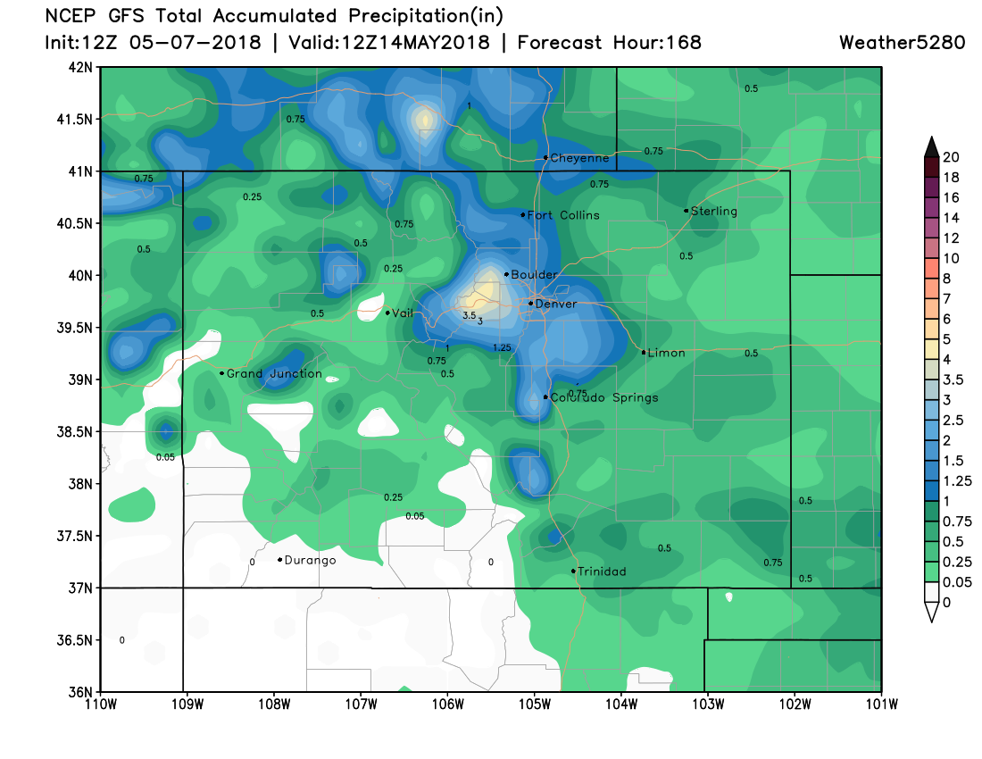 Rainfall through Monday morning