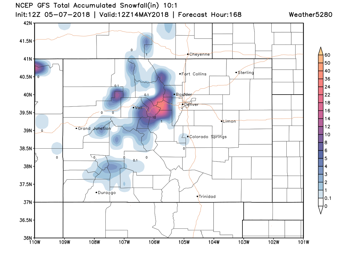 Snowfall through Monday morning