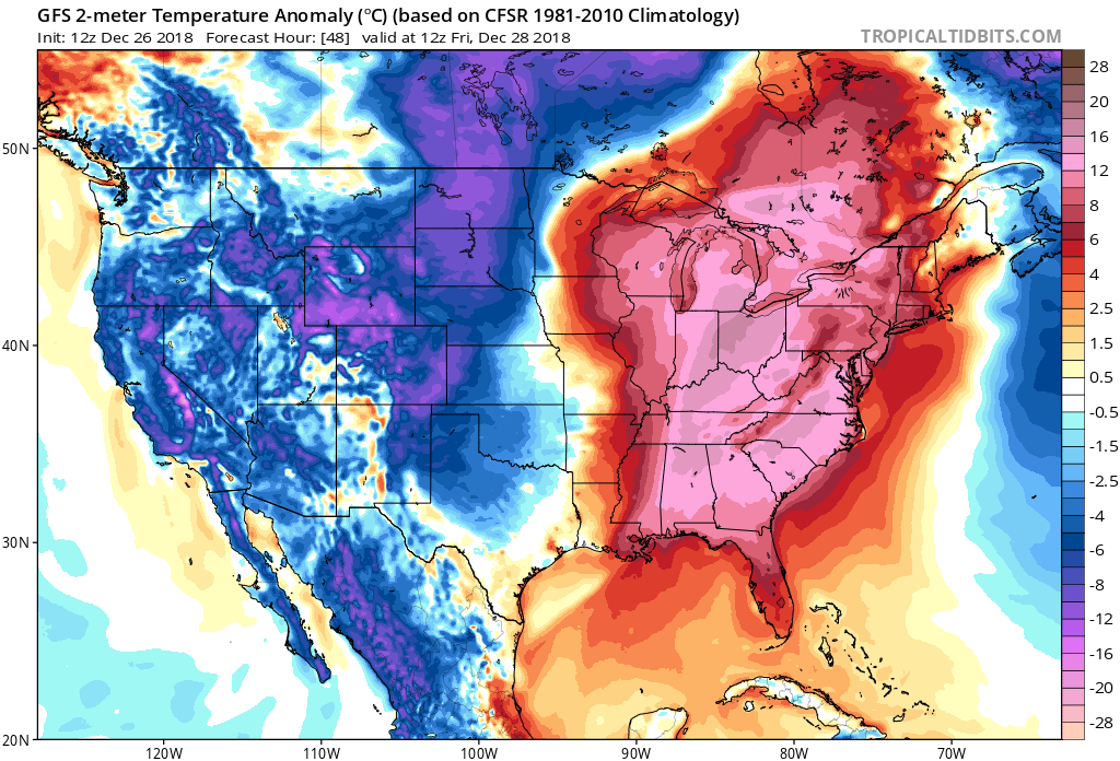 COLD west, WARM east on Friday