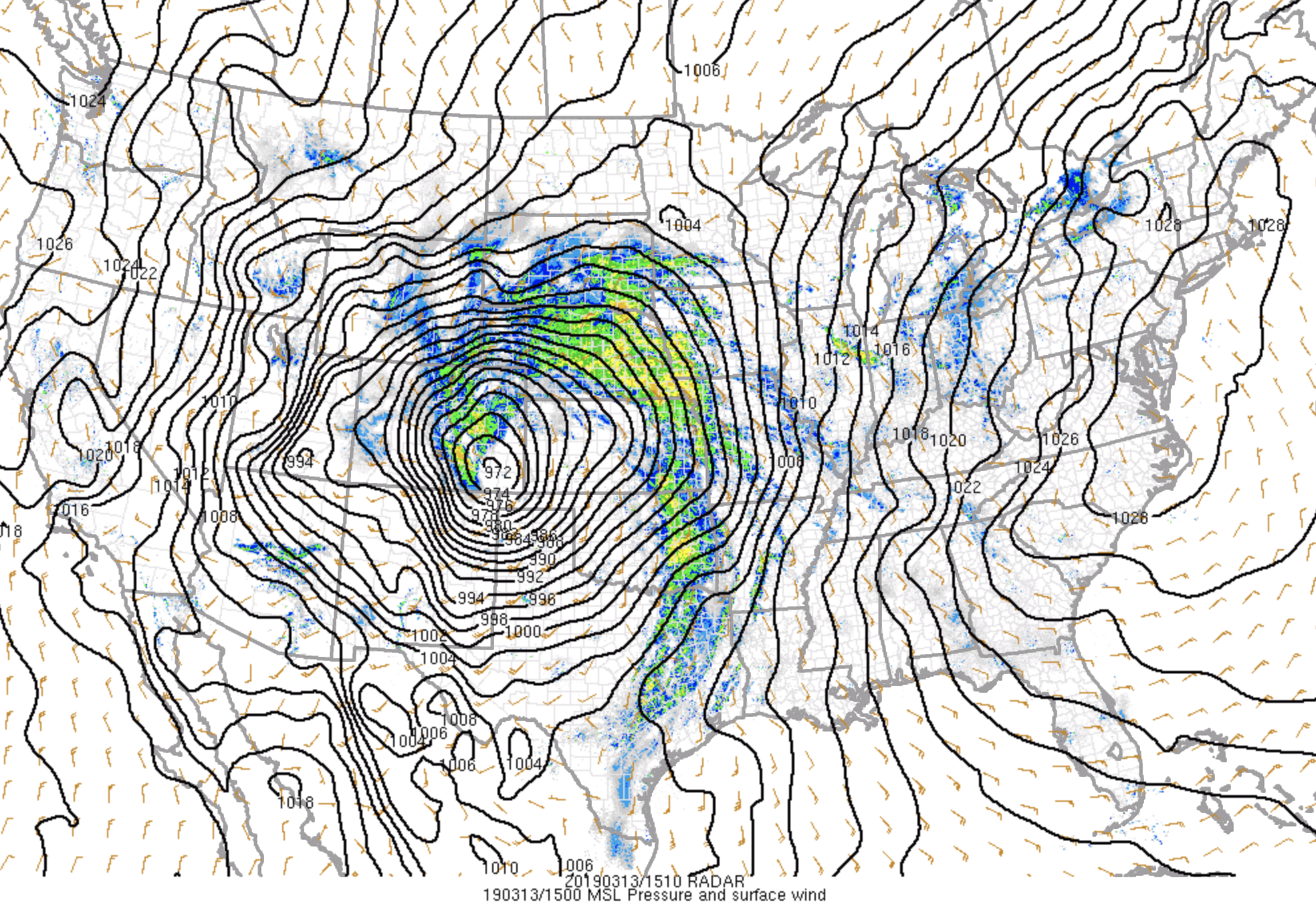 Bomb cyclone centered over Southeast Colorado Wednesday morning delivering blizzard conditions to the Front Range