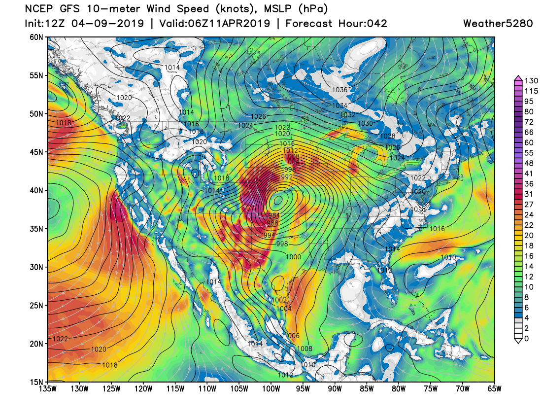 GFS wind forecast