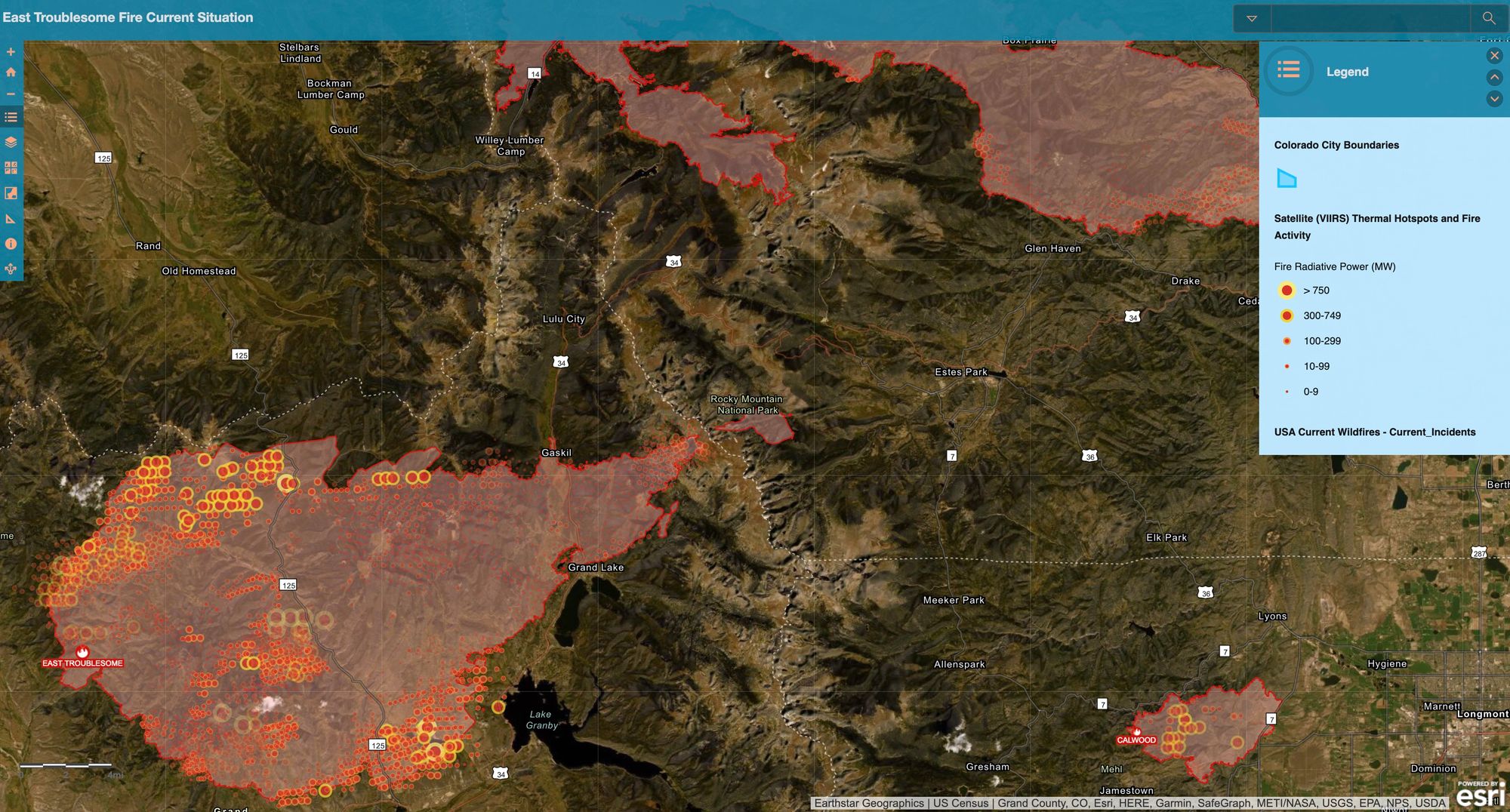 Here is the latest map of the Cameron - Cameron Peak Fire