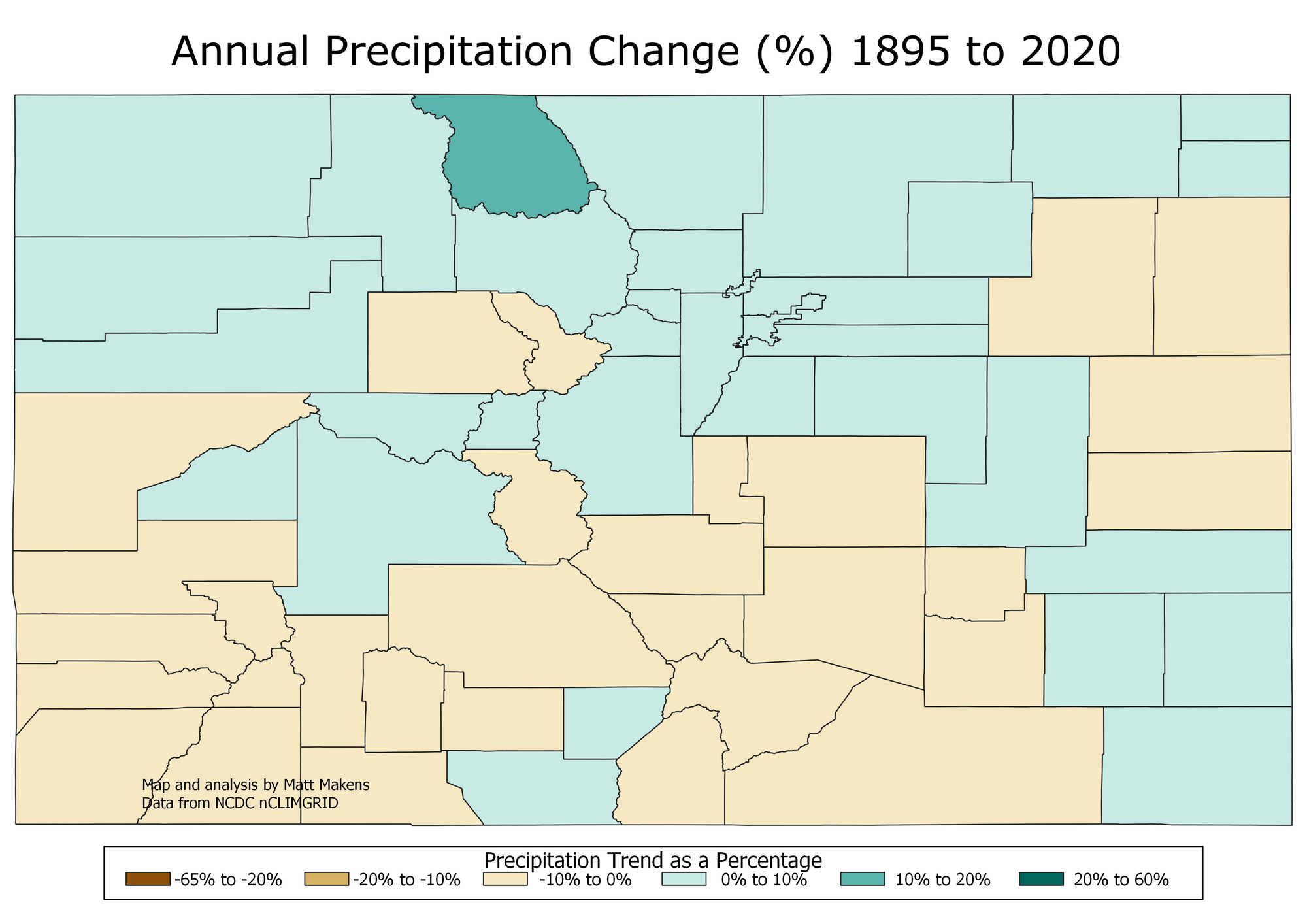 Analyzing Colorado's precipitation trends over the last 125 years