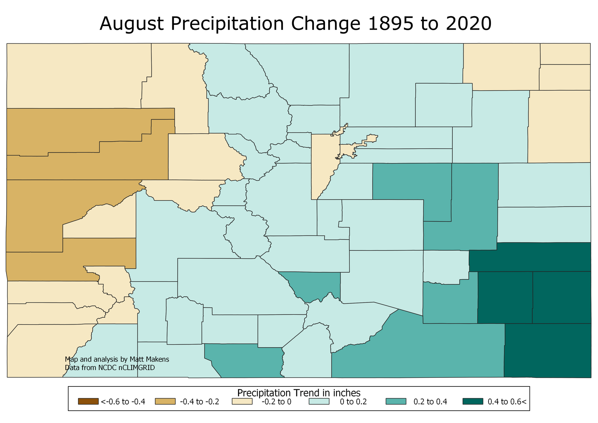 Analyzing Colorado's precipitation trends over the last 125 years