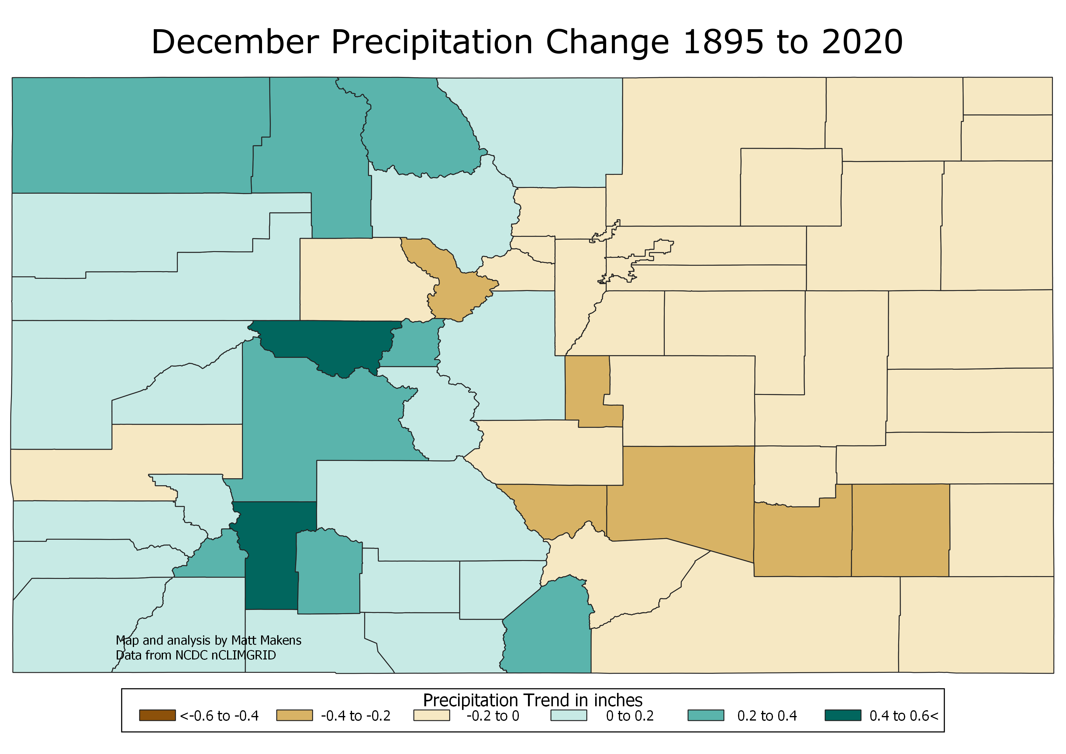 Analyzing Colorado's precipitation trends over the last 125 years