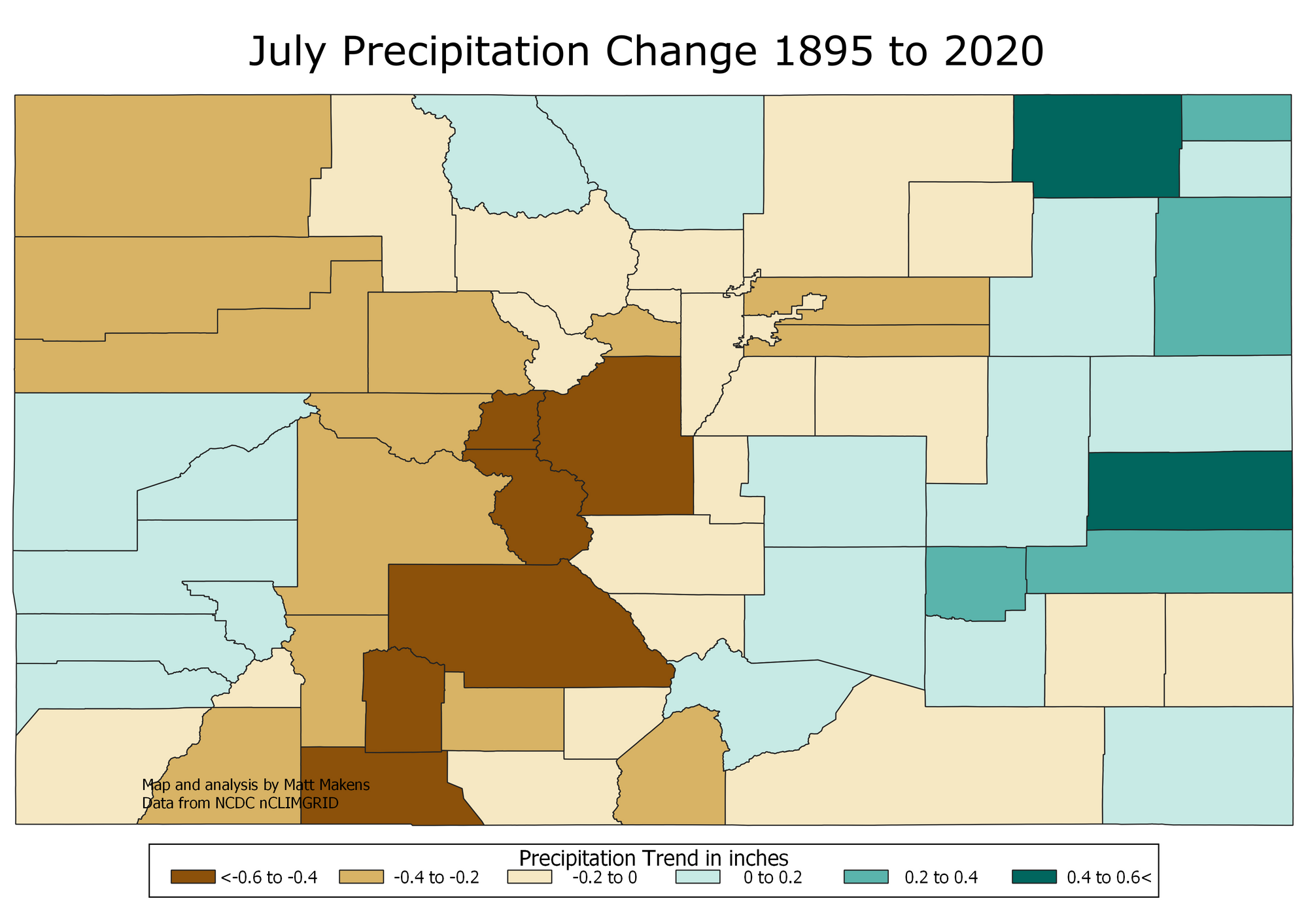 Analyzing Colorado's precipitation trends over the last 125 years