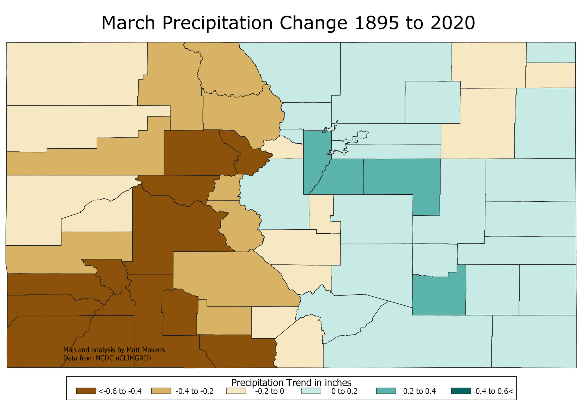 Analyzing Colorado's precipitation trends over the last 125 years