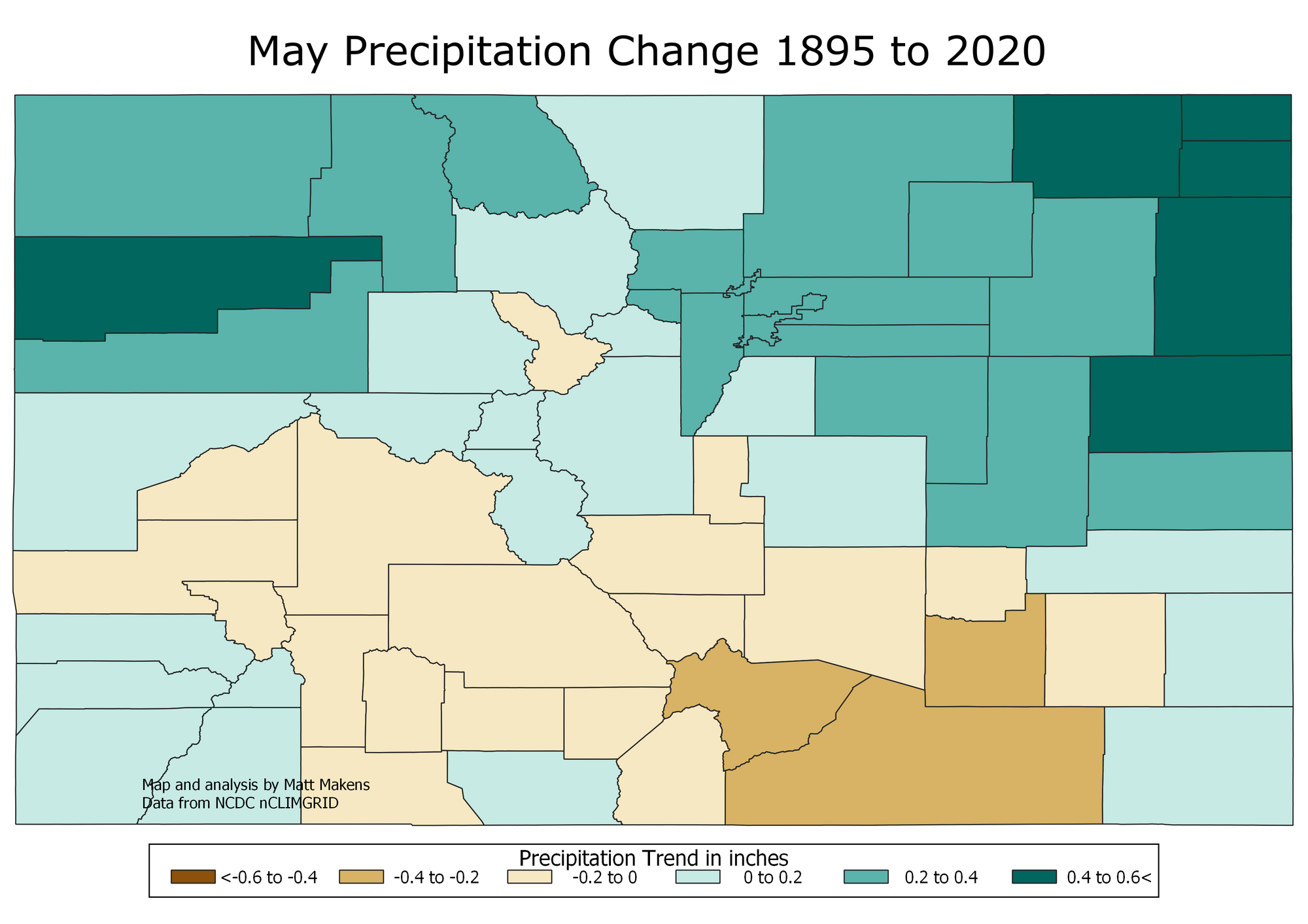 Analyzing Colorado's precipitation trends over the last 125 years