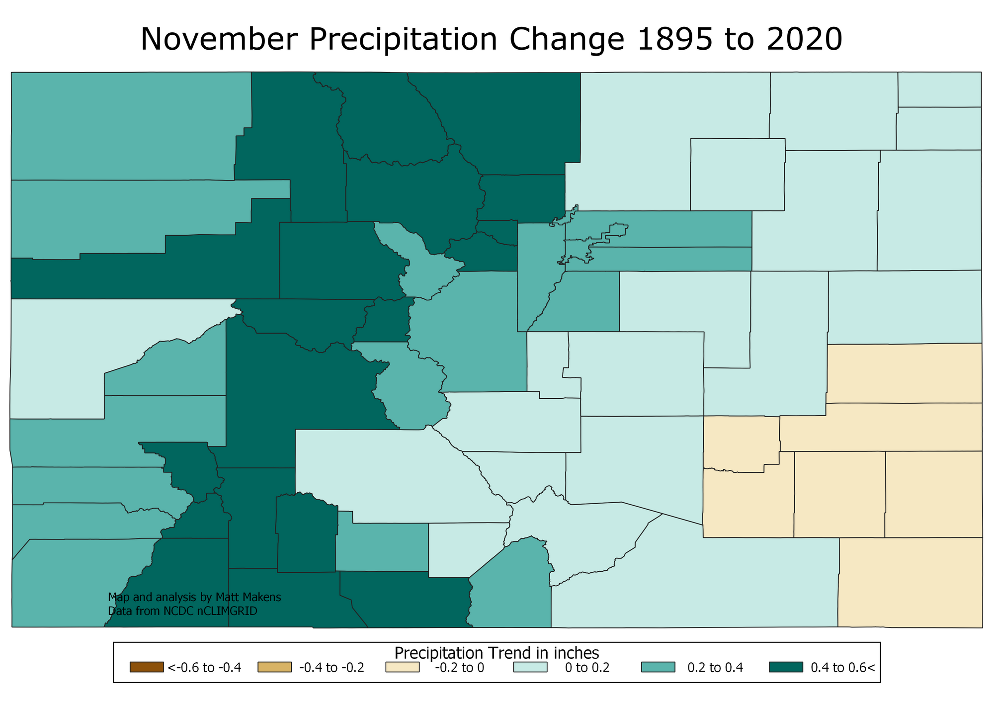 Analyzing Colorado's precipitation trends over the last 125 years