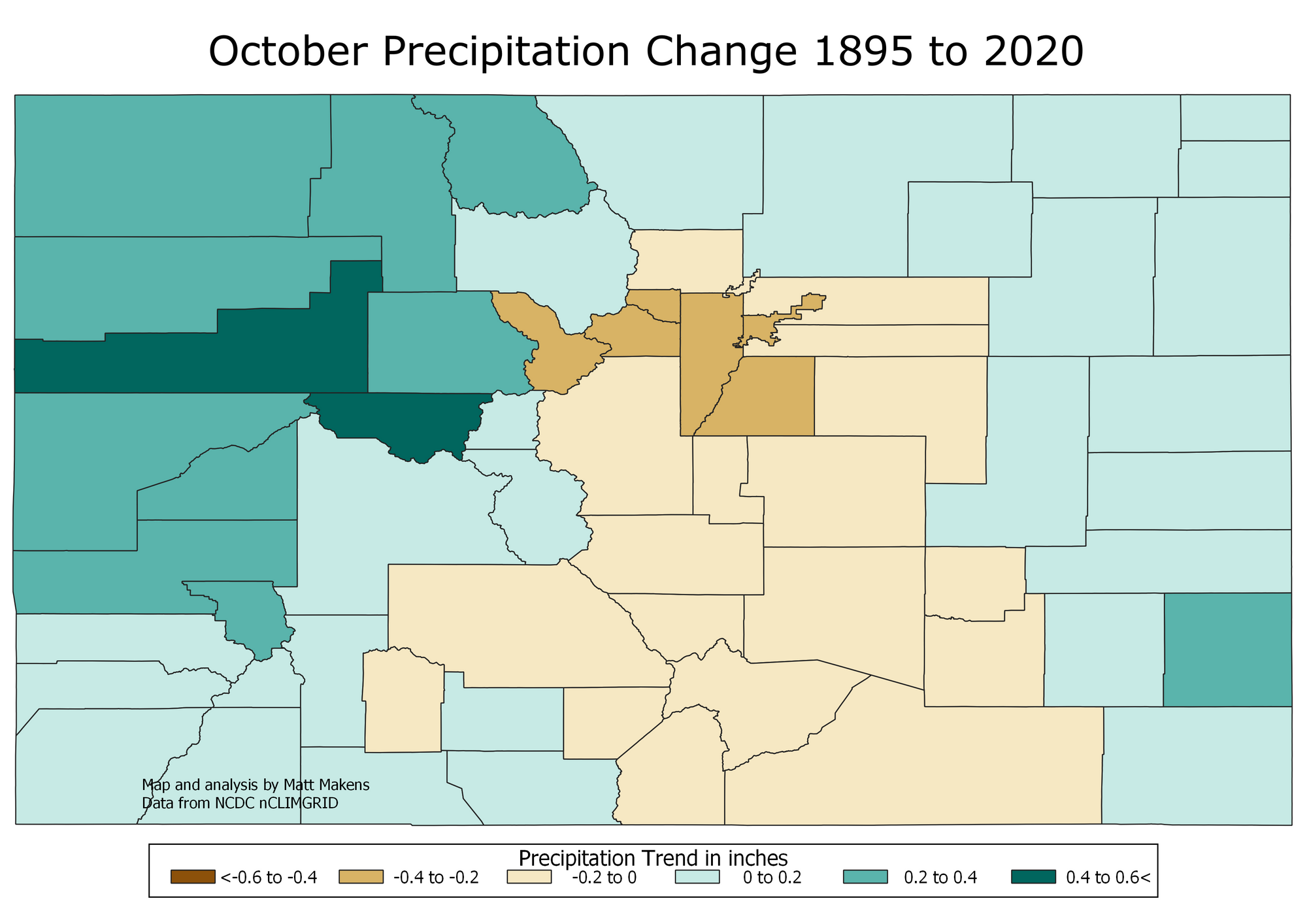 Analyzing Colorado's precipitation trends over the last 125 years