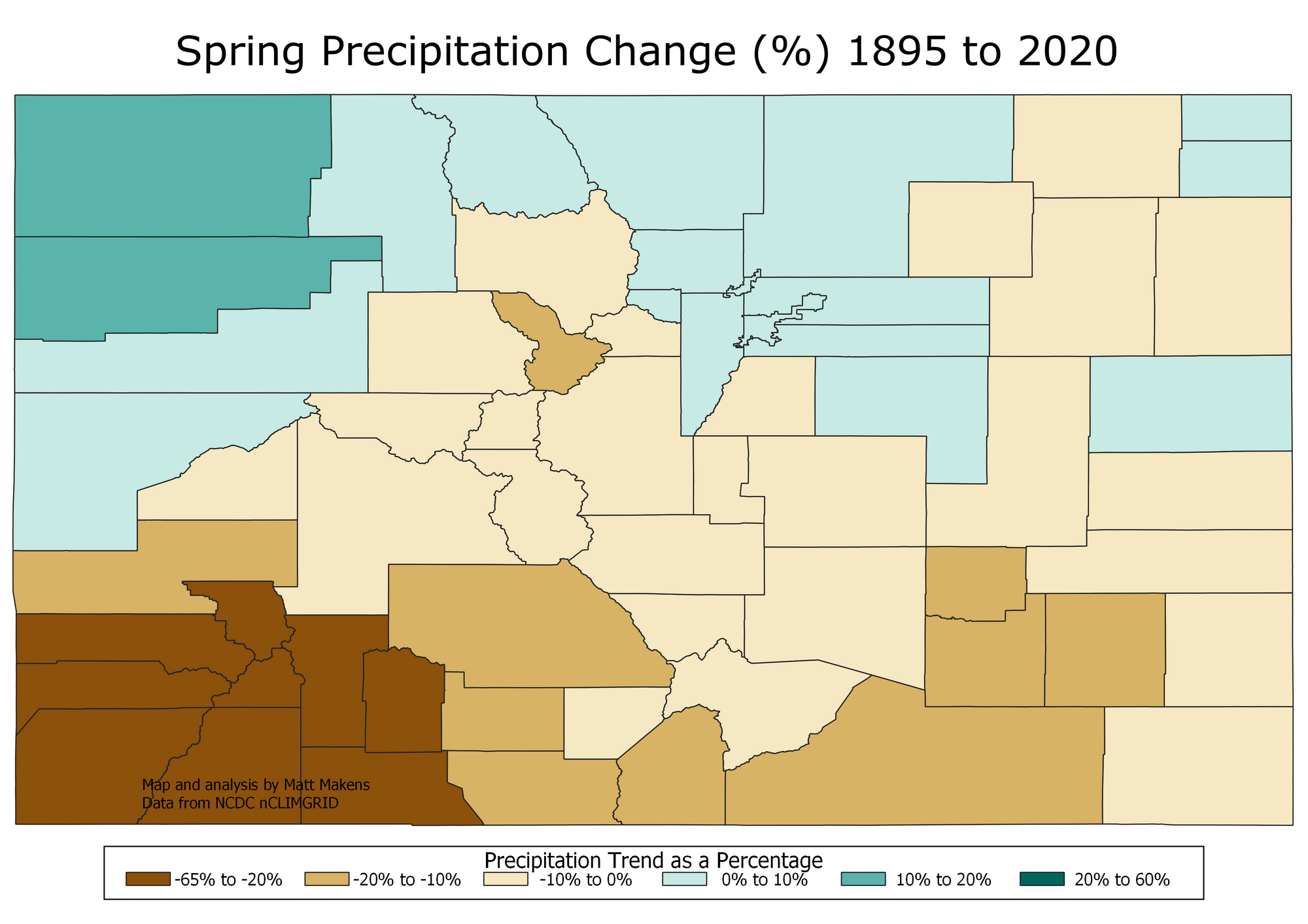 Analyzing Colorado's precipitation trends over the last 125 years