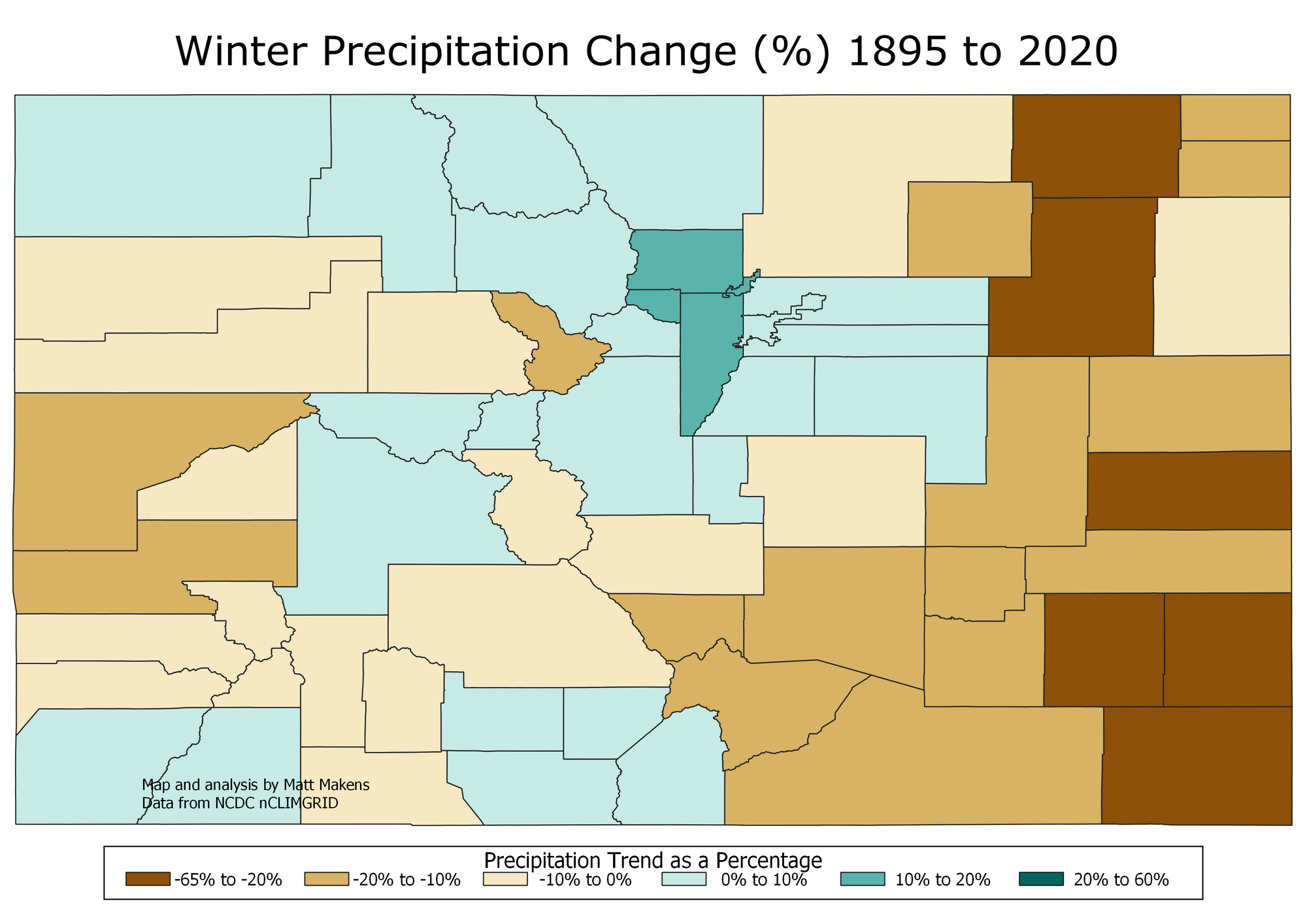 Analyzing Colorado's precipitation trends over the last 125 years