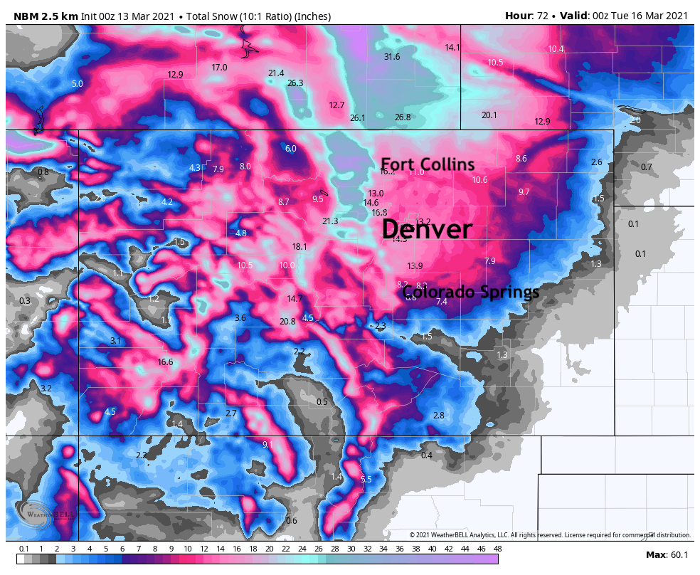 fort collins snow totals