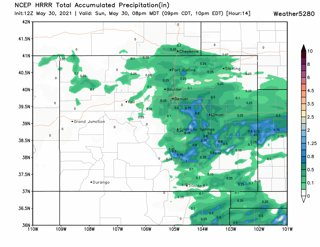 precipitation totals denver