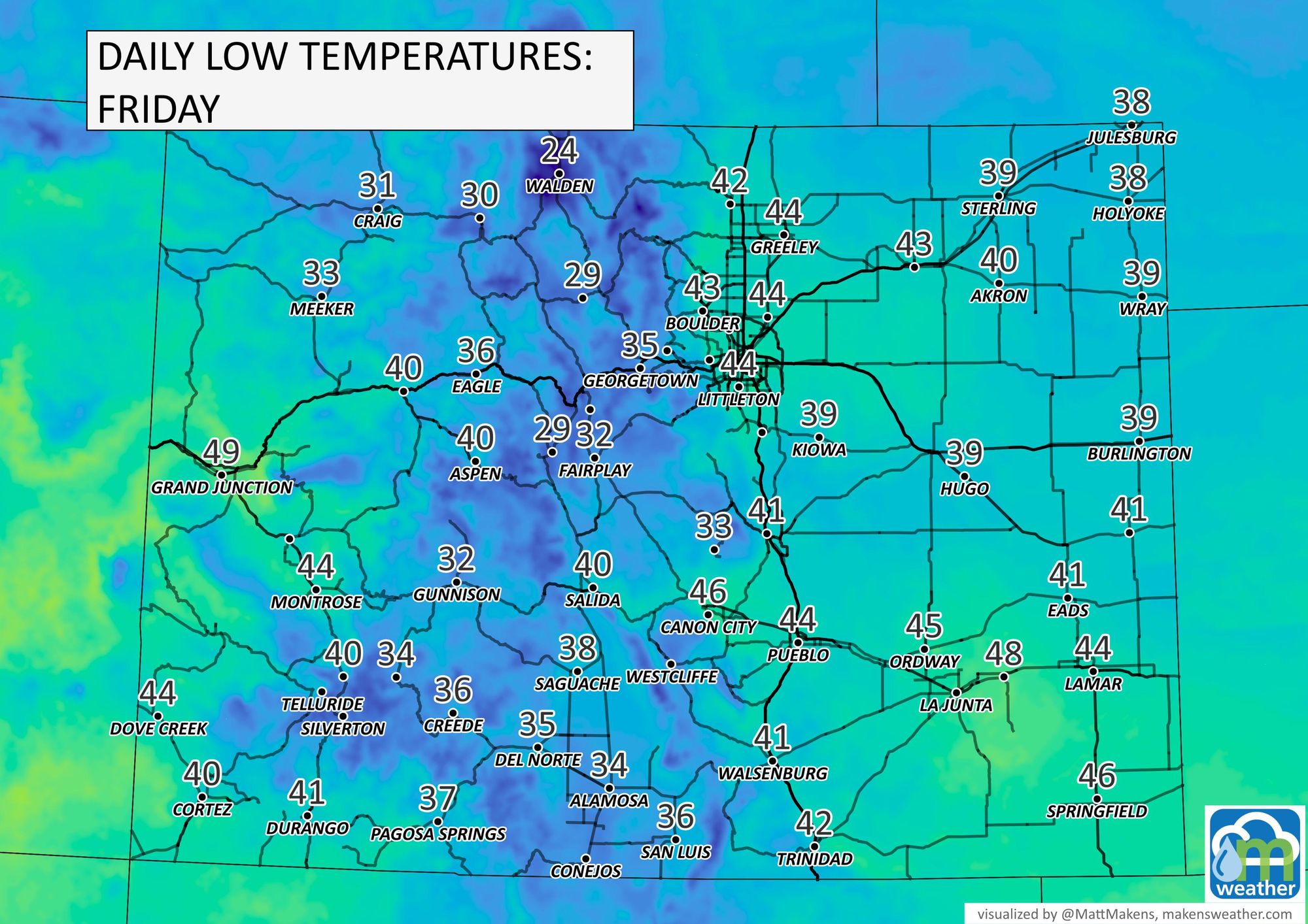 What is the Temperature in Westminster, Colorado?