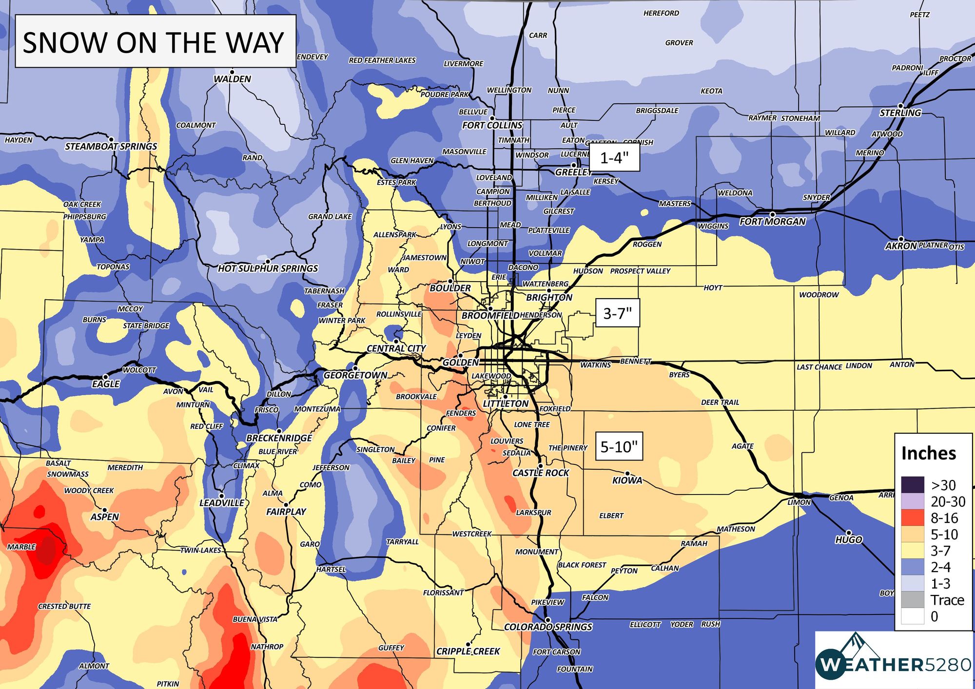 Denver weather Warnings and Advisories issued for the winter