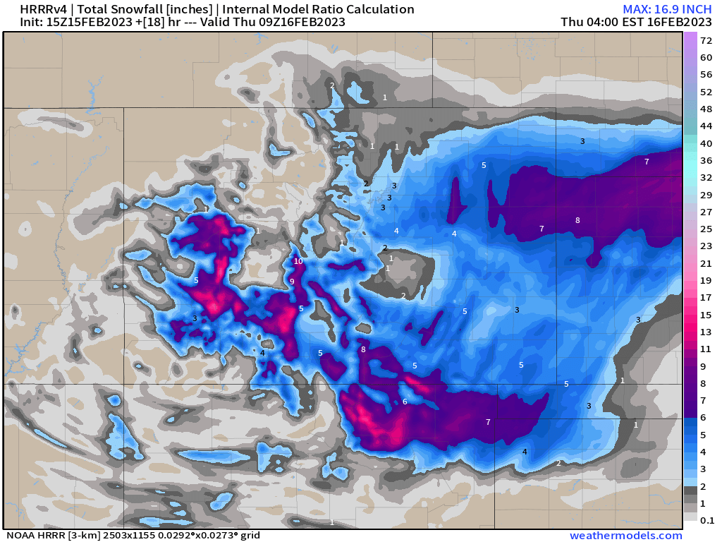 Storm update and running list of snowfall totals across Colorado