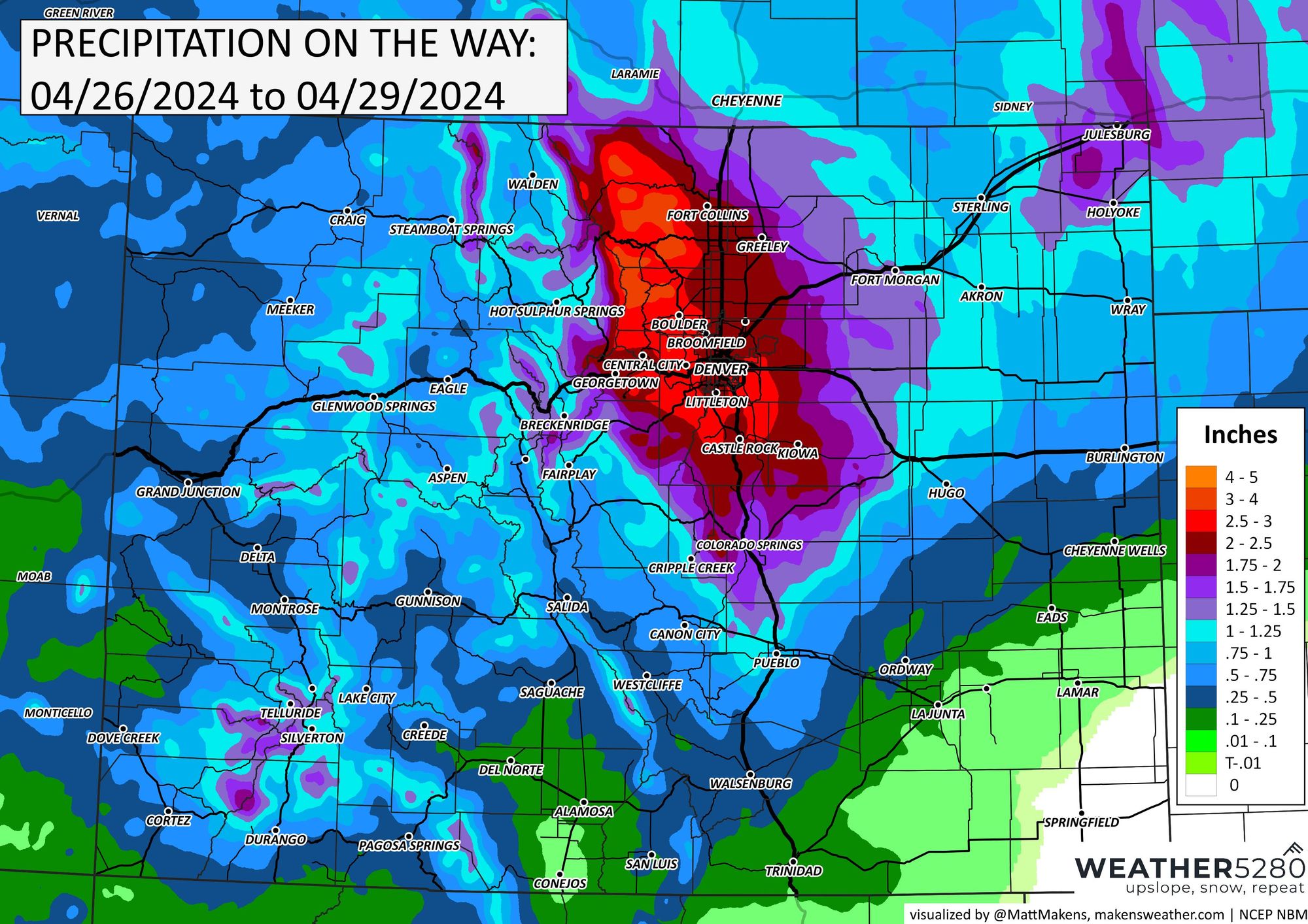 image: Denver weather: Saturday morning's super soaker is on track to produce big-time rainfall totals and some snow too